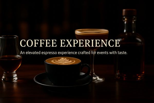 Cinematic espresso pour — TheRoamingBar crafts coffee drinks and lattes for refined events.