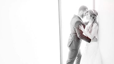 black and white photos of bride and groom