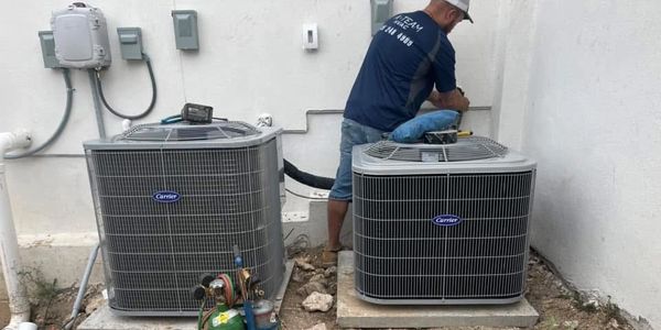 Installing condensers at a home in Lakeway