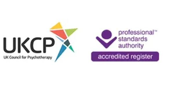 Logo of UK Council for Psychotherapy with Professional Standards Authority accreditation.