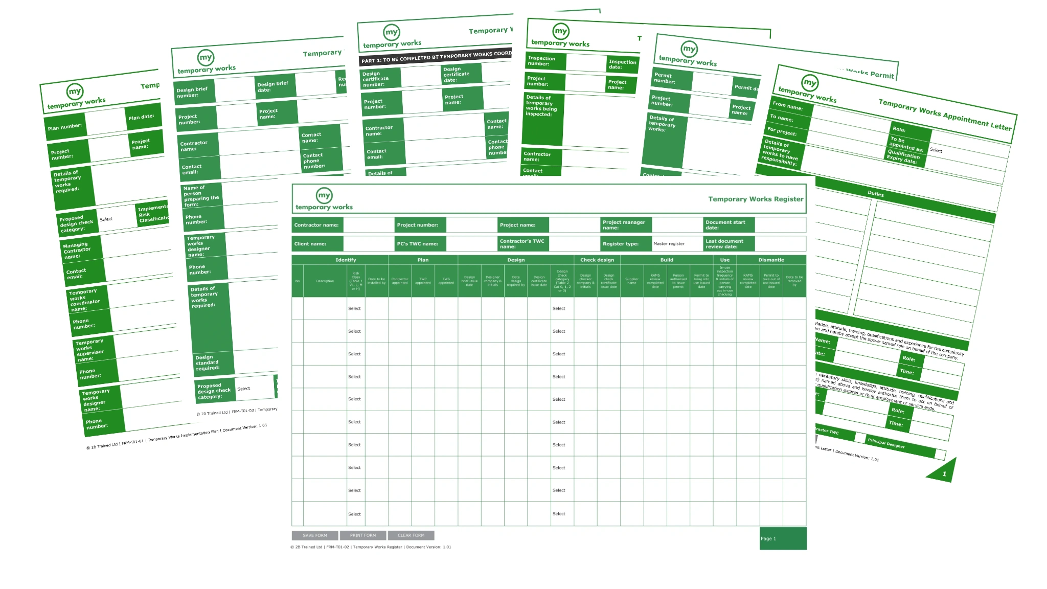 Temporary Works Register