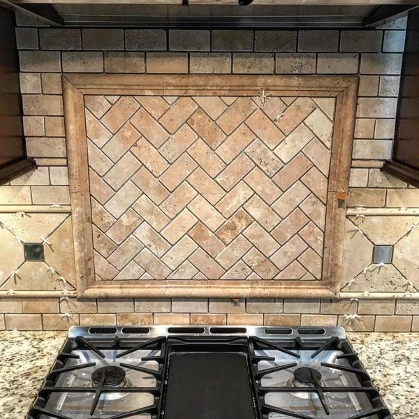 Kitchen backsplash tiles latex with intricate design