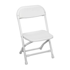 White Metal and Plastic Folding Chair