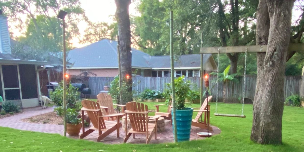 Inviting lawn and outdoor living area.