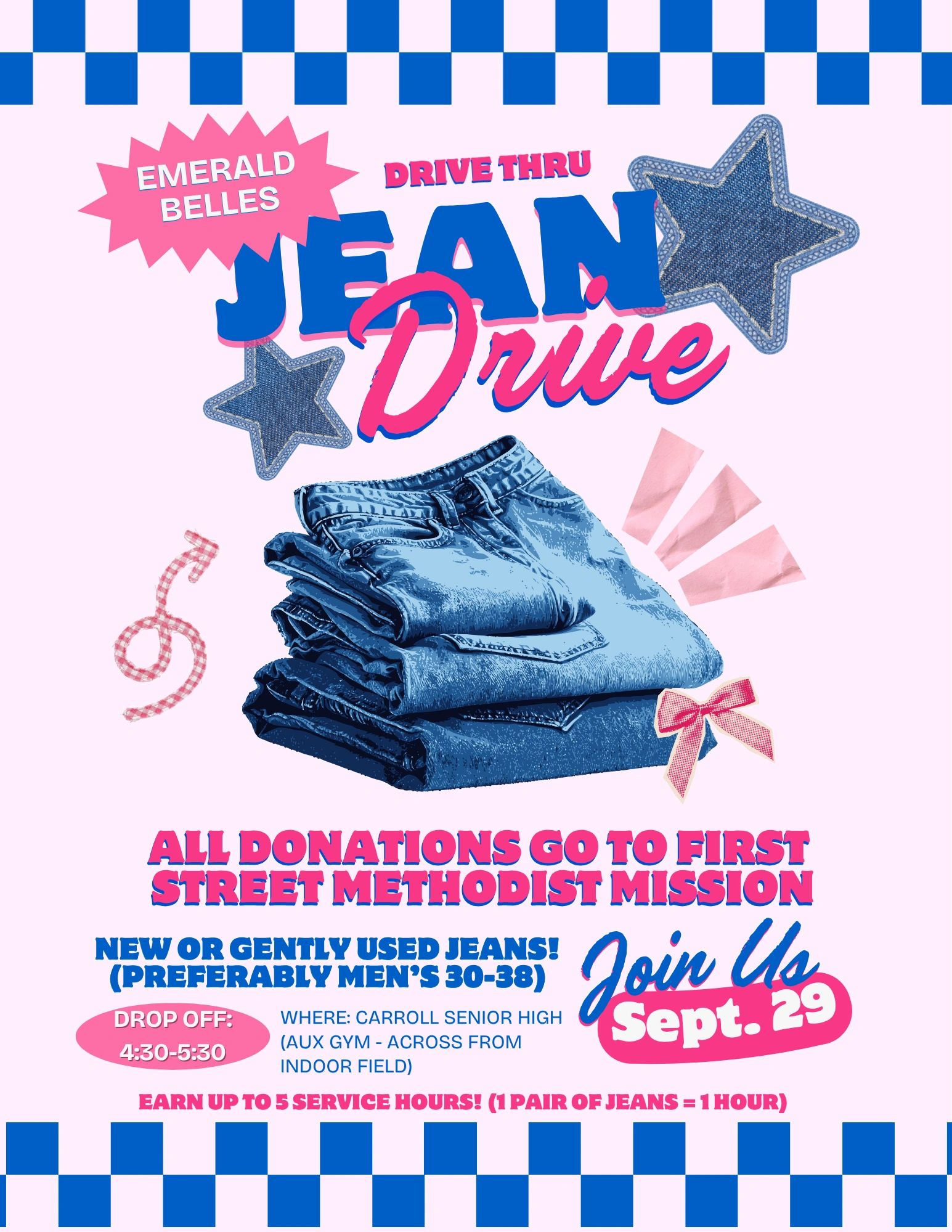Jean Drive donation event for the First Street Methodist Mission.