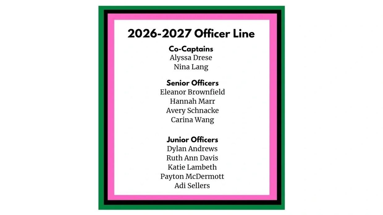 2026-2027 Officer Line with Co-Captains, Senior Officers, and Junior Officers listed.