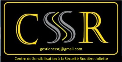 Logo for Centre de Sensibilisation à la Sécurité Routière Joliette with email contact.