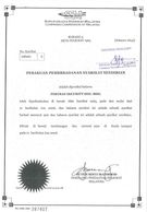 Official certificate for a vocational training program completion.