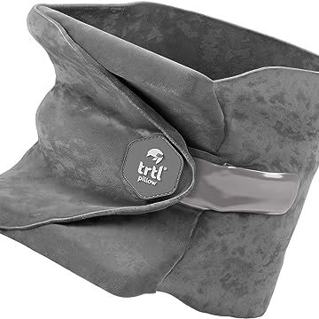 A grey neck pillow from a company called TRTL - pronounced "turtle"