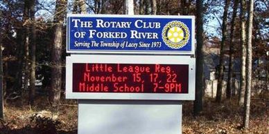 Rotary of Forked River donated sign for lacey township announcements.