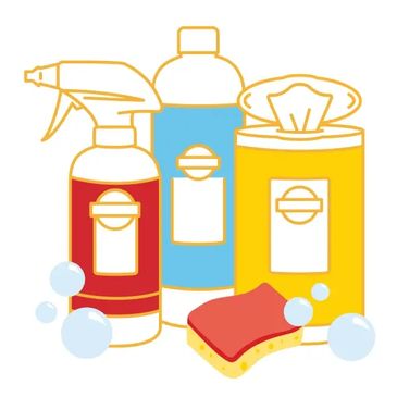 Scentsy clip art of Scentsy Bathroom Cleaner, All Purpose Cleaner Concentrate, and Swipes