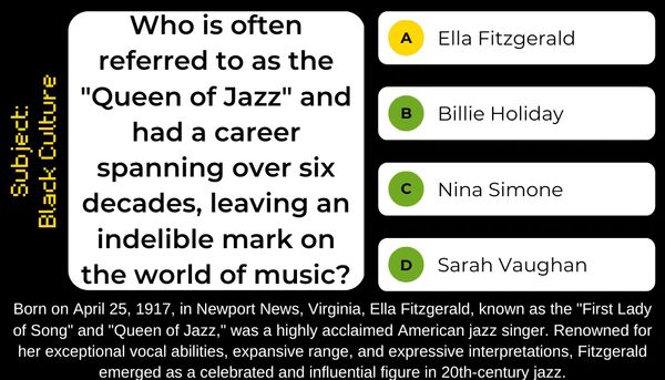 Ella Fitzgerald is known as the Queen of Jazz with a six-decade career.