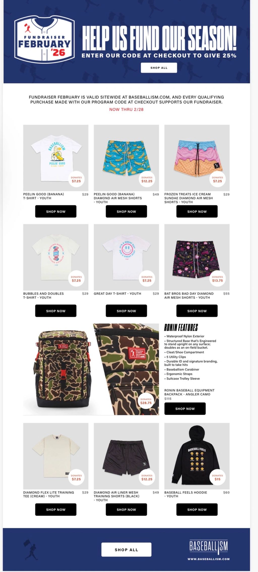 Baseballism Partnership
Fundraiser Code:
Athletics85225-26
