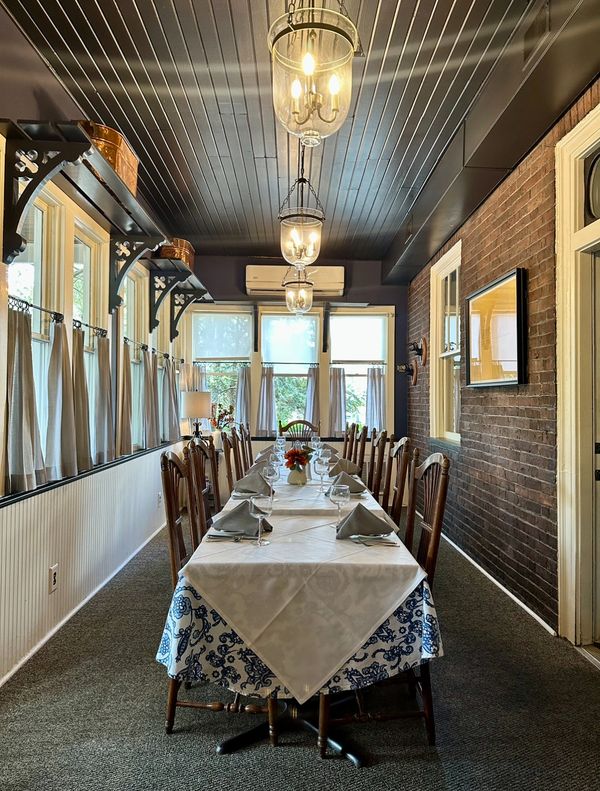 Long Dinner Table in Sunporch 