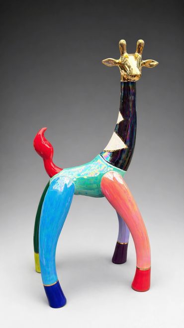 Modern giraffe sculpture