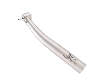 A silver dental handpiece tool used for dental procedures.