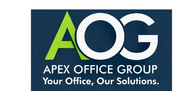 Logo of Apex Office Group with the slogan 'Your Office, Our Solutions.'