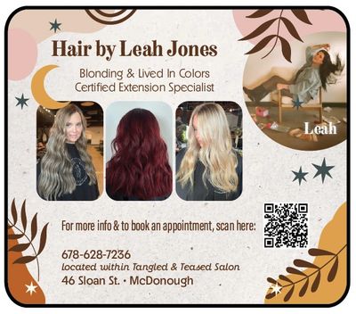 Hair by Leah Jones McDonough