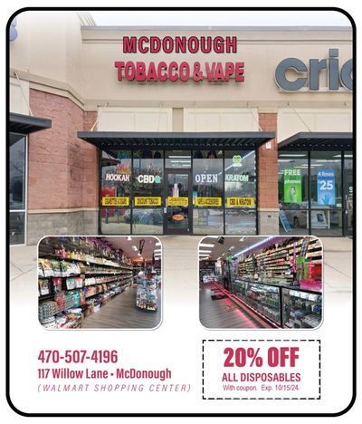 McDonough Tobacco & Vape exclusive coupons only here