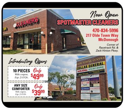 SpotMaster Cleaners McDonough Dry Cleaning

exclusive coupons