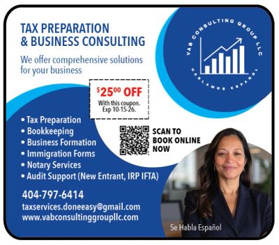 tax service McDonough VAB Consulting exclusive savings only here