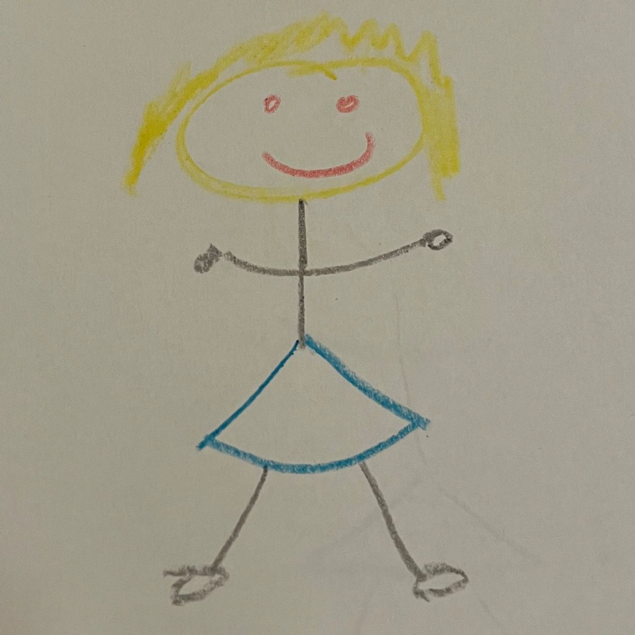 Crayon drawing of female teacher
