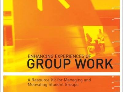 Picture of book cover text. Text reads Enhancing experiences of groupwork.