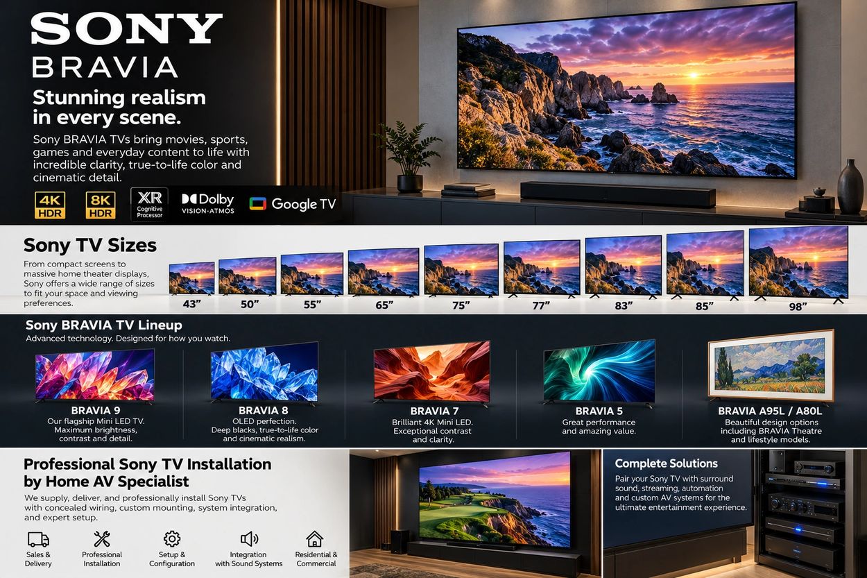 Sony BRAVIA TVs with stunning picture quality and advanced display technology.