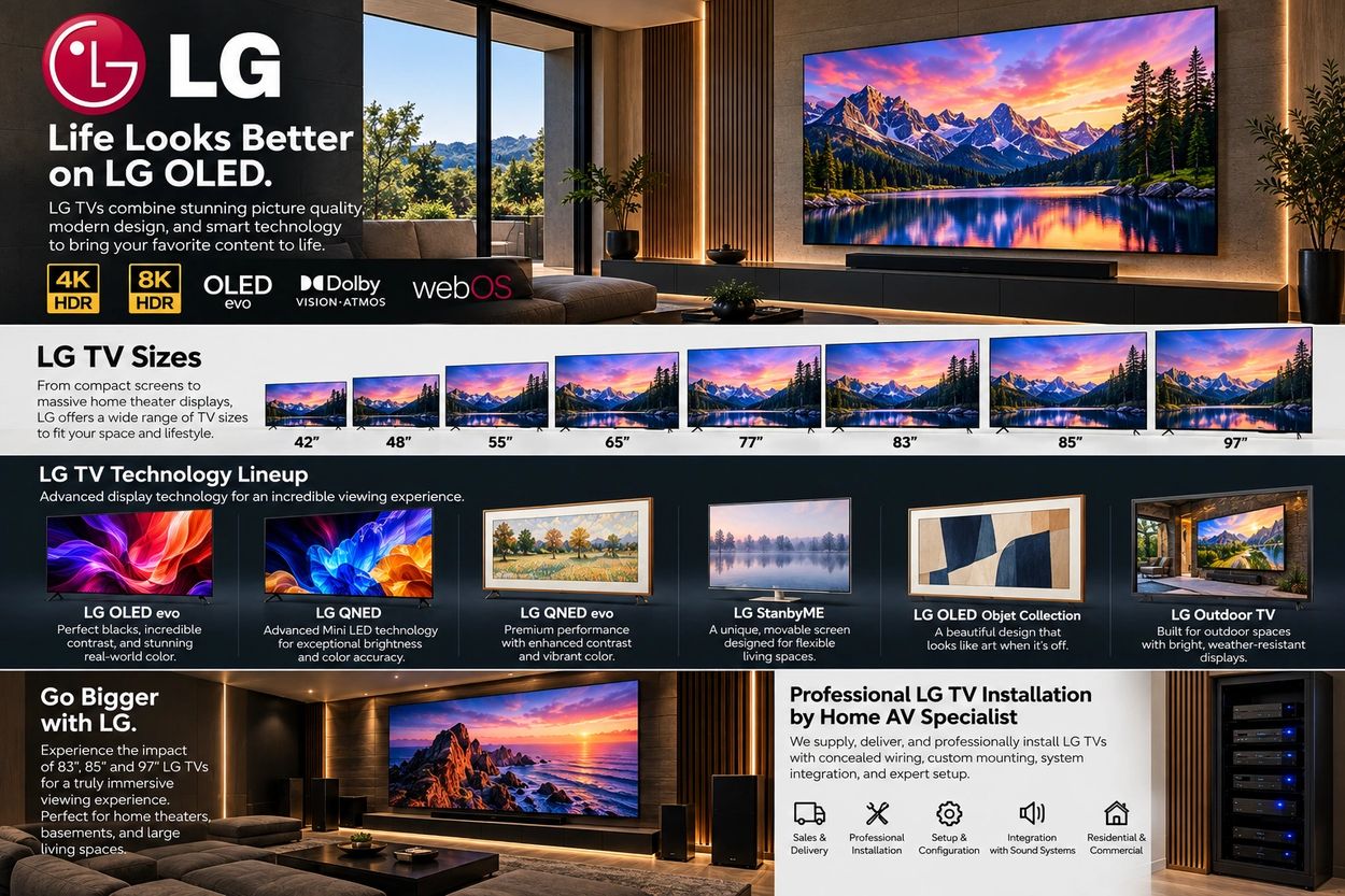 LG TVs featuring OLED and QNED display technology with exceptional picture quality.