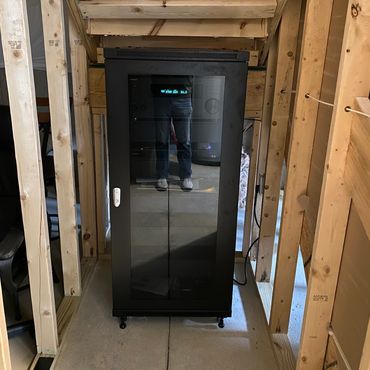 Custom AV rack installation in Cincinnati, Ohio by Home AV Specialist.