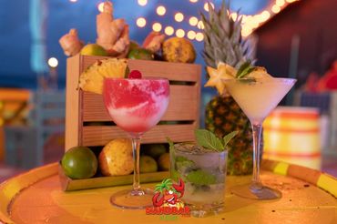 Cocktails, pineapple at Sand Bar Sxm 