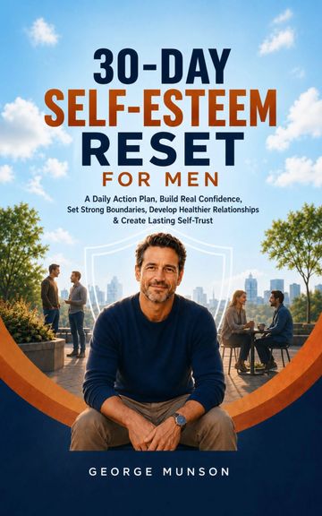 Book cover titled "30-Day Self-Esteem Reset for Men" by George Munson
