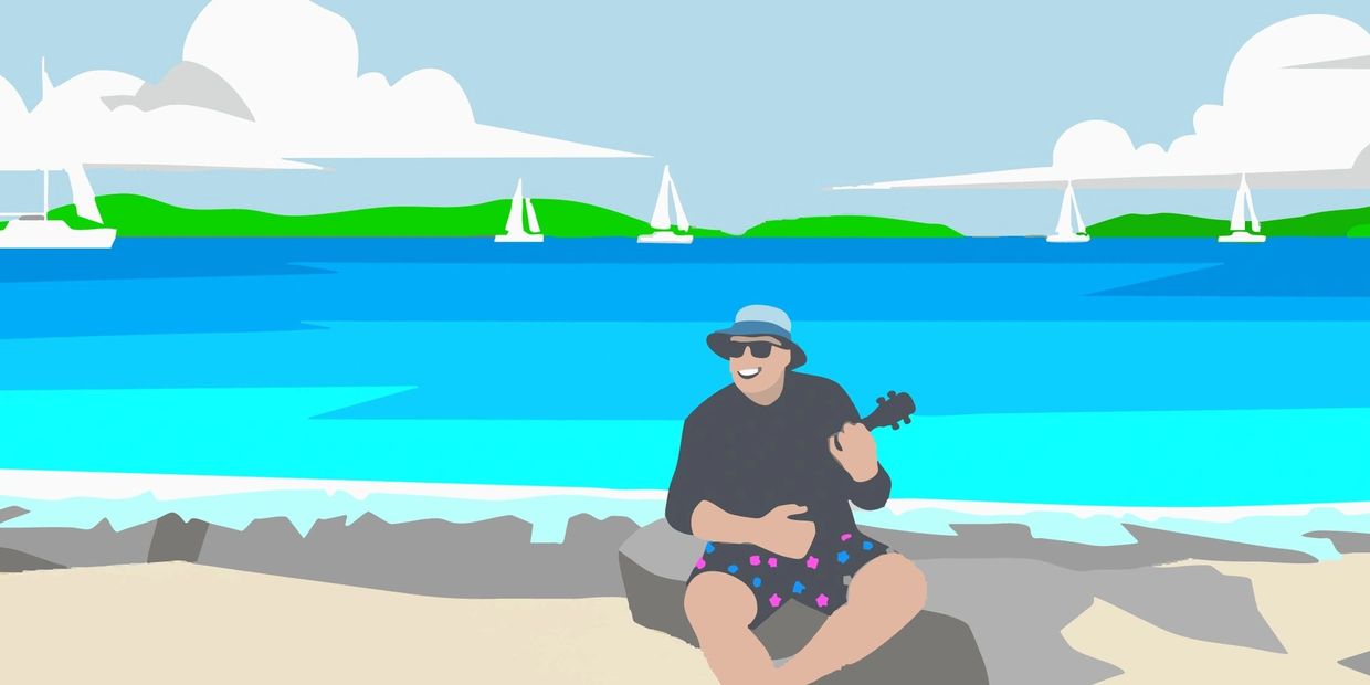 Mahalo Mike music with Ukulele rhythms to sway your palm tree beach vibes. 