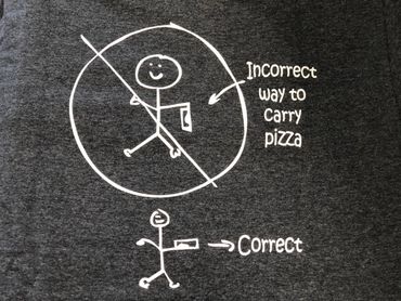 Instructions to carry pizza