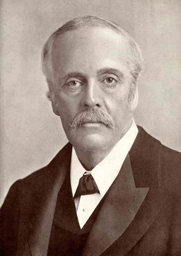 Arthur Balfour aka Lord Balfour in an interview in his apartment in Paris 