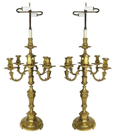 Henry Dasson Candelabras As Lamps 