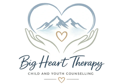Logo for Big Heart Therapy, focused on child and youth counselling.