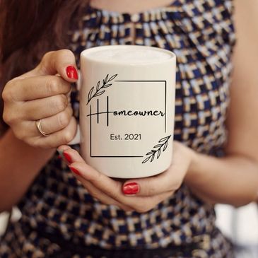 Customized coffee mug for closing gifts. 