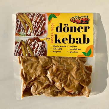 Our Vegan Doner Kebab meat, served in Wembley