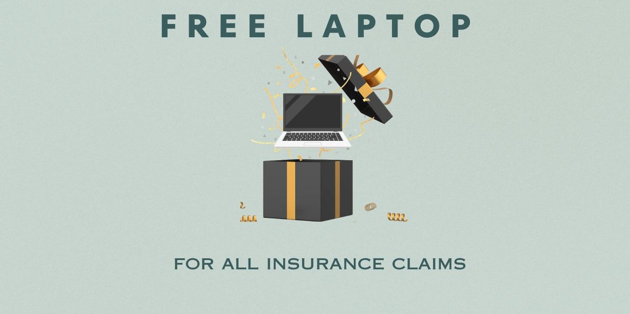 Free Laptop for all insurance claims for vehicle repairs