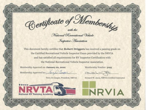 NRVIA Certificate