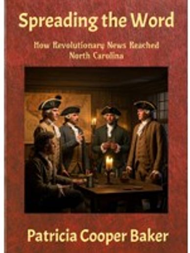 Book cover depicting colonial men sharing news by candlelight.
