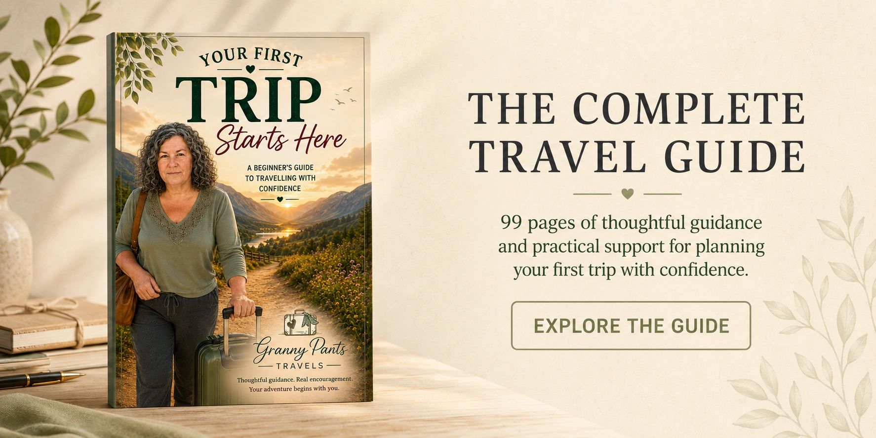 Your First Trip Starts Here beginner travel guide from Granny Pants Travels, designed to help first-time travellers plan with confidence.
