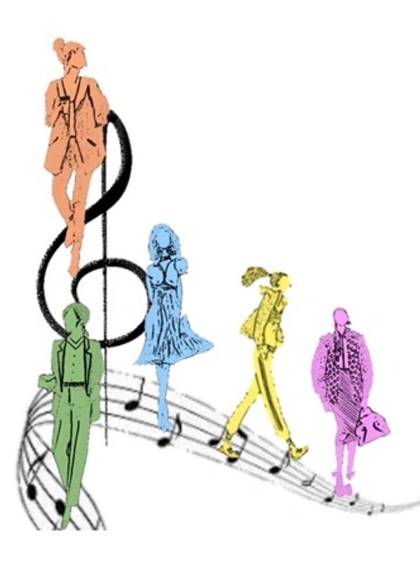 Notenschlüssel mit Stilfiguren