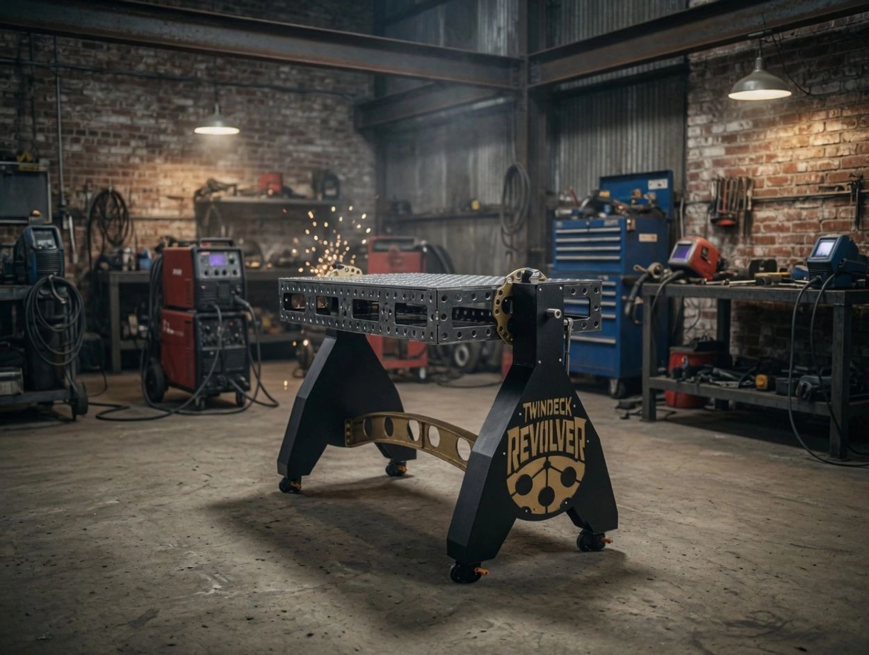 Twindeck Revolver modular welding table six-sided rotating fixture table
American made 