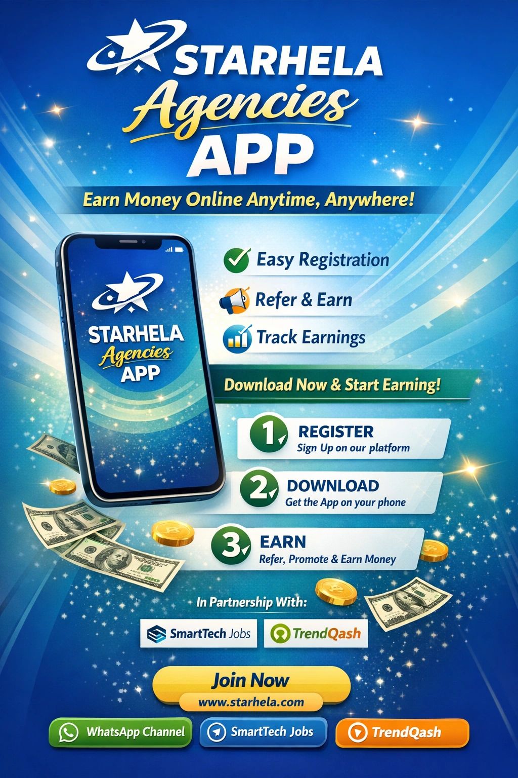 Starhela Agencies - Register - sign up - Download Starhela App 
🚀 Start your online earning journey