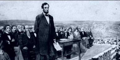 Abraham Lincoln delivering the Gettysburg Address.