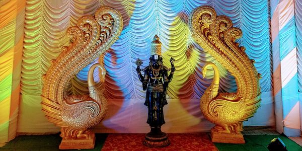 the decorated way along function hall
banquet hall religious view attractive