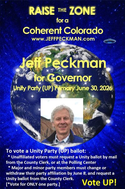 Campaign poster for Jeff Peckman running for Colorado governor in 2026.