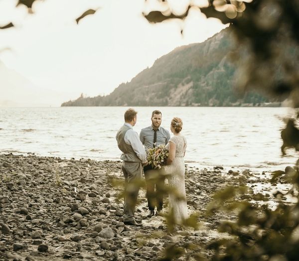 elopement on a rocky beach.
copyright Kathy Pothier  photography